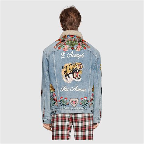 gucci mens denim jacket|Gucci jacket men's cheap.